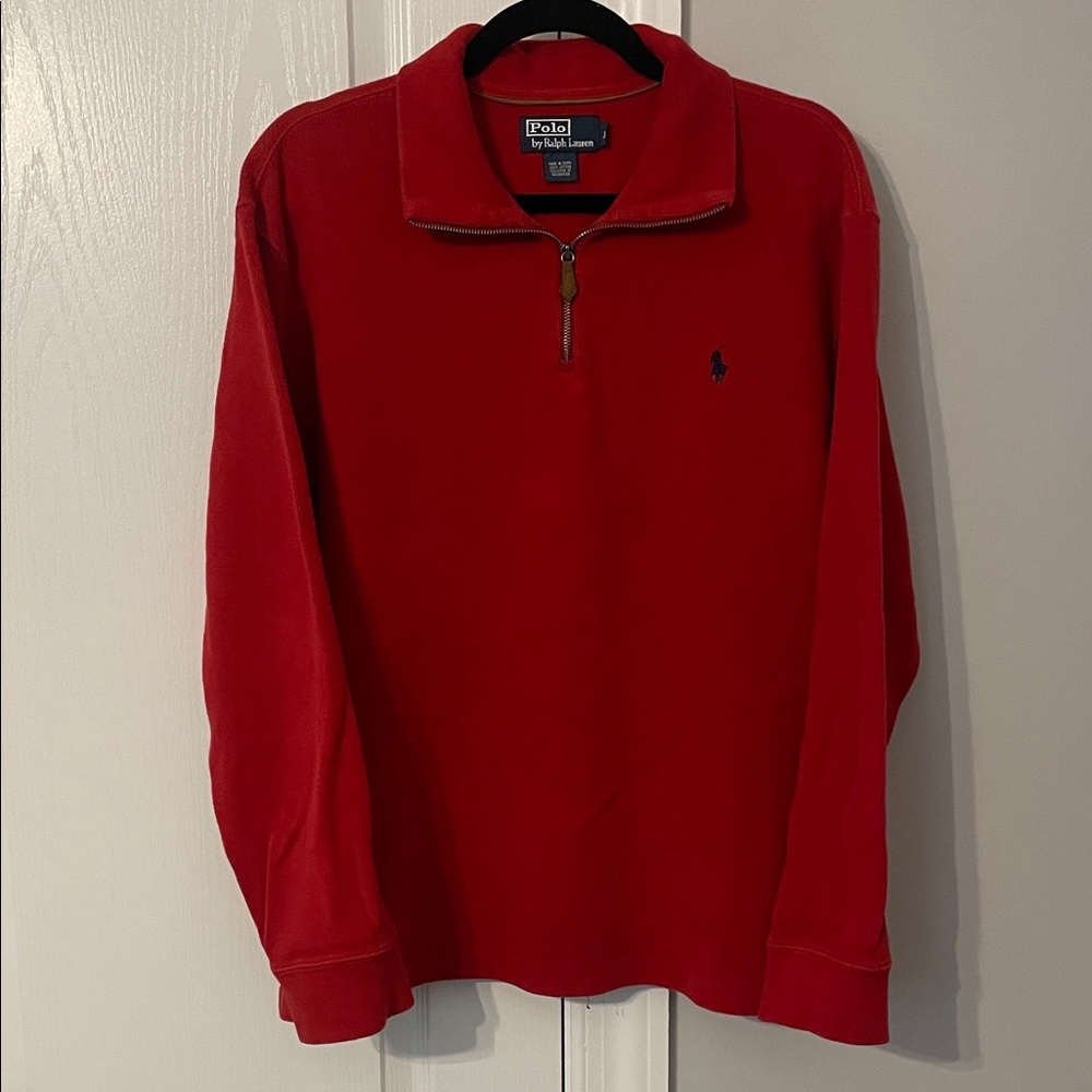 Polo Ralph Lauren Red Quarter-Zip Pullover Extra Large